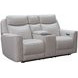 Chester Denisa Soft White Leather 76" Power Reclining Loveseat with Console and USB Charging