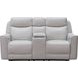 Chester Denisa Soft White Leather 76" Power Reclining Console Loveseat with Power Lumbar and USB Charging