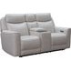 Chester Denisa Soft White Leather 76" Power Reclining Console Loveseat with Power Lumbar and USB Charging
