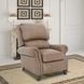 Churchill Cashmere Taupe Leather Push Thru The Arms Recliner