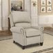 Churchill Cashmere Stone Leather Push Thru The Arms Recliner with Nailhead Trim