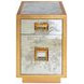 Cisco Gold Leaf Rectangular 2 Drawer Side Table