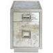 Cisco Silver Leaf Rectangular 2 Drawer Side Table