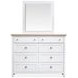 Windmill Harbour White Whisp and Sand 8 Drawer Dresser with Rectangular Mirror