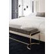 Decent Proposal Dark Chocolate and Champagne Gold Performance Fabric Upholstered King Platform Bed