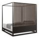 Pinstripe Dark Chocolate and Rich Walnut Queen Canopy Bed
