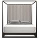 Pinstripe Dark Chocolate and Rich Walnut Queen Canopy Bed