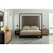 Pinstripe Dark Chocolate and Rich Walnut Queen Canopy Bed