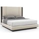 Decent Proposal Dark Chocolate and Champagne Gold Performance Fabric Upholstered Platform Bedroom Set