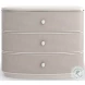 Lyon Almond Milk And Brushed Gold 3 Drawer Nightstand