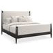 Rhythm Ivory and Black Stained Ash Performance Fabric King Upholstered Panel Bed