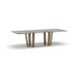 Counter Balance Smoked Bronze and Brushed Gold 108" Rectangular Glass Top Dining Table