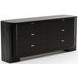 Overlap Piano Black and Nero Marquina 6 Drawer Dresser