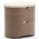 Fleur Porcini and Travertine 2 Drawer Small Nightstand