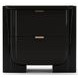Overlap Piano Black and Nero Marquina 2 Drawer Small Nightstand