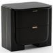 Overlap Piano Black and Nero Marquina 2 Drawer Small Nightstand