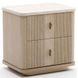 Rhythm Sun Drenched Oak and Neutral Metallic 2 Drawer Nightstand with Travertine Top