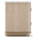 Rhythm Sun Drenched Oak and Neutral Metallic 2 Drawer Nightstand with Travertine Top