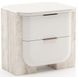 Overlap Latte and Travertine 2 Drawer Small Nightstand