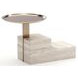 Overlap Travertine and Whisper of Gold Nightstand Base