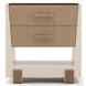 Counter Balance Chocolate Koto and Cloud 2 Drawer Small Nightstand with Glass Top