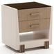Counter Balance Chocolate Koto and Cloud 2 Drawer Small Nightstand with Glass Top