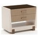 Counter Balance Chocolate Koto and Cloud 2 Drawer Large Nightstand with Glass Top