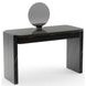 Overlap Piano Black 3 Drawer Vanity with Mirror