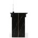 Overlap Piano Black 3 Drawer Vanity with Mirror