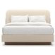 Fleur Ivory and Porcini Upholstered Queen Panel Bed