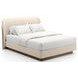 Fleur Ivory and Porcini Upholstered Queen Panel Bed