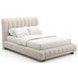 Well Balanced Ecru Velvet Upholstered Queen Panel Bed