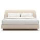 Fleur Ivory and Porcini Upholstered King Panel Bed
