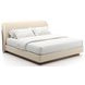 Fleur Ivory and Porcini Upholstered King Panel Bed