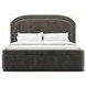 Wanderlust Pewter and Seal Skin Upholstered King Panel Bed