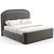 Wanderlust Pewter and Seal Skin Upholstered King Panel Bed