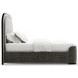 Wanderlust Pewter and Seal Skin Upholstered King Panel Bed