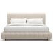 Well Balanced Ecru Velvet Upholstered King Panel Bed