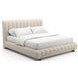 Well Balanced Ecru Velvet Upholstered King Panel Bed