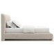 Well Balanced Ecru Velvet Upholstered King Panel Bed