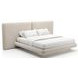 Overlap Ivory Upholstered King 2 Panel Bed