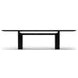 Overlap Piano Black and Nero Marquina 112" Rectangular Dining Table