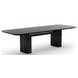 Overlap Piano Black and Nero Marquina 112" Rectangular Dining Table