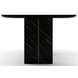Overlap Piano Black and Nero Marquina 112" Rectangular Dining Table