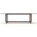 Wish You Were Here New Natural Walnut and Smoked Bronze Glass Top 84" Rectangular Dining Table