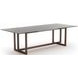 Wish You Were Here New Natural Walnut and Smoked Bronze Glass Top 84" Rectangular Dining Table