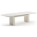Overlap Latte and Travertine 112" Rectangular Dining Table