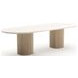 Rhythm Sun Drenched Oak and Travertine 112" Oval Dining Table