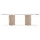 Rhythm Sun Drenched Oak and Clear Glass Top 106" Oval Dining Table