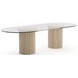 Rhythm Sun Drenched Oak and Clear Glass Top 106" Oval Dining Table